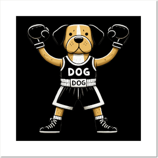 funny boxing dog boys kids Posters and Art